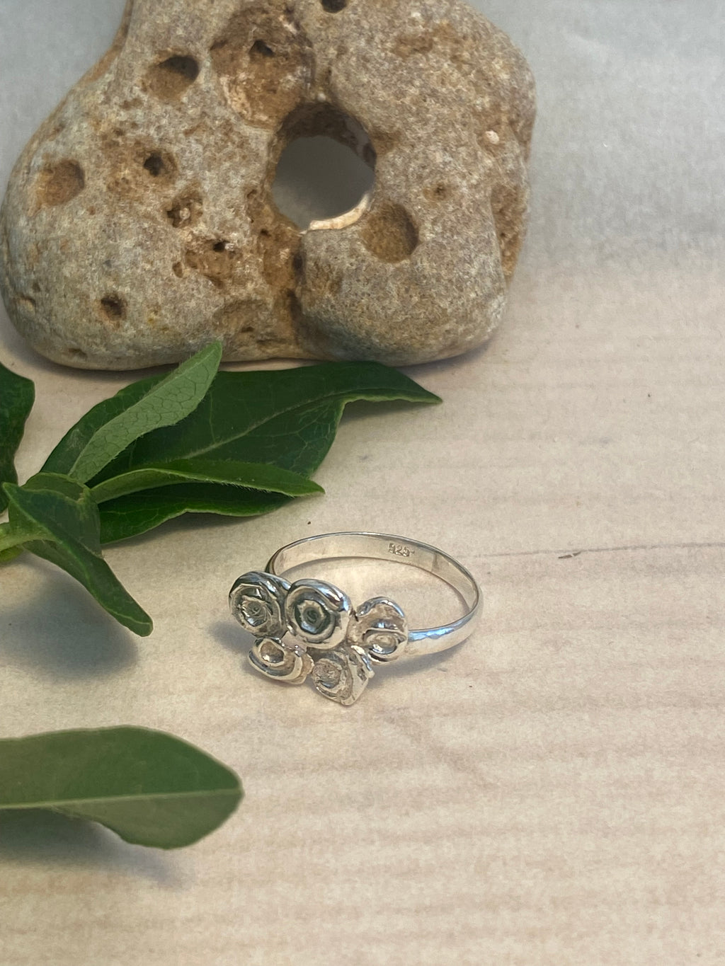 Molten Silver Flower Posy Ring