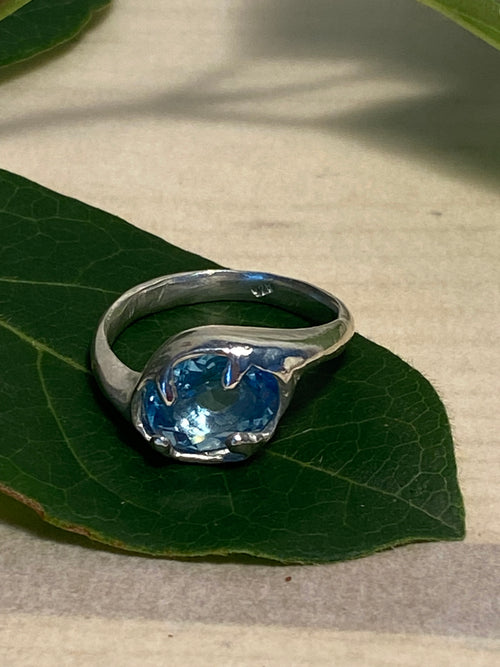 Blue Topaz and sterling silver ring