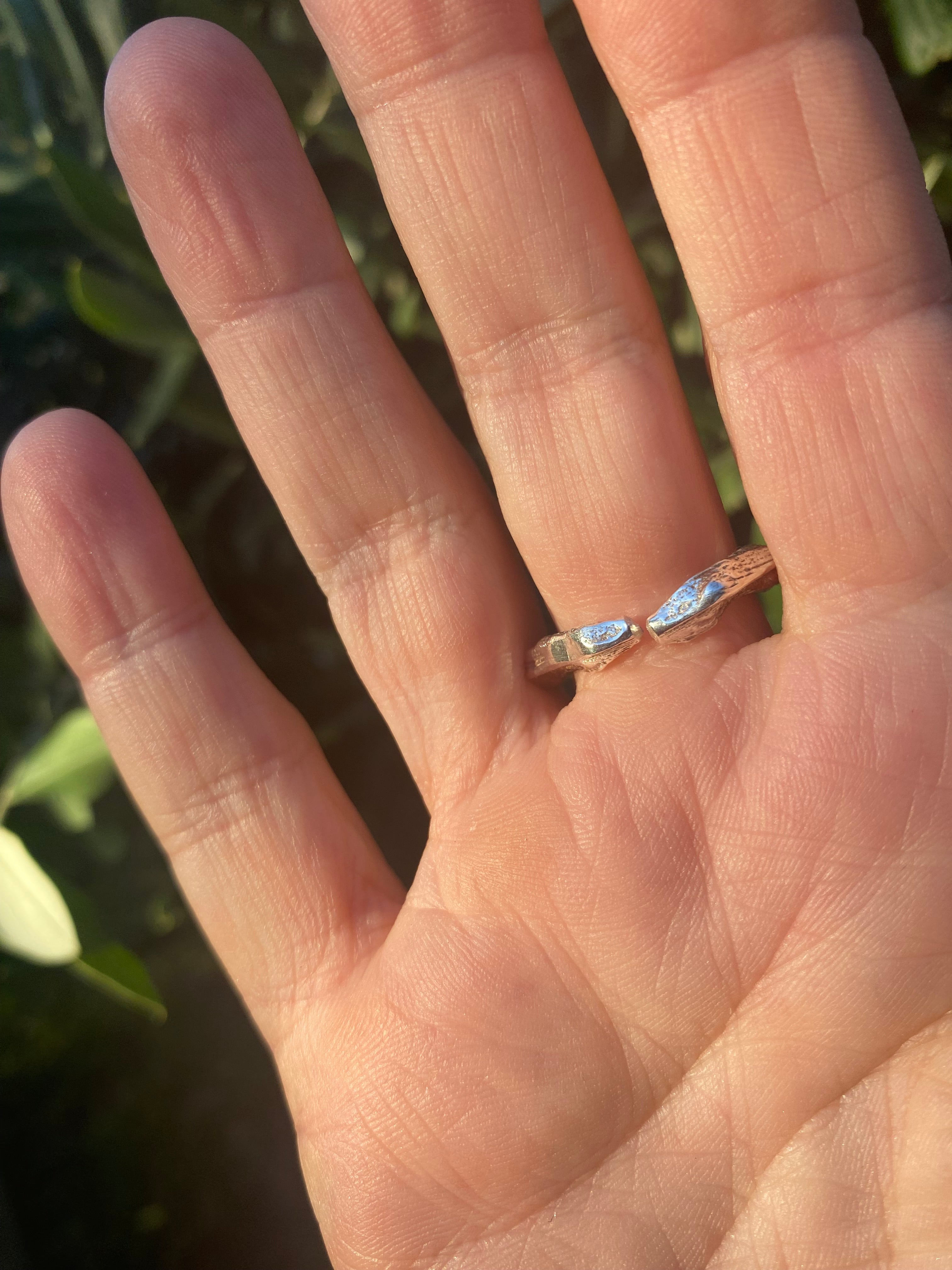 Cuttlefish Cast Adjustable Sterling Silver Ring