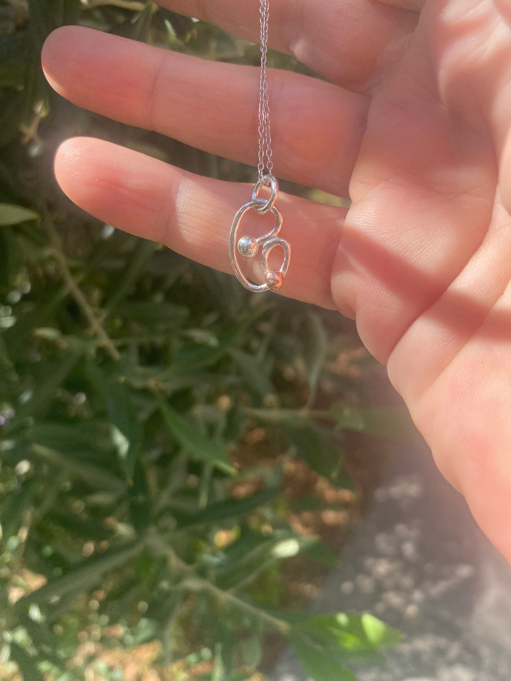 Silver & Copper Heart Pendant