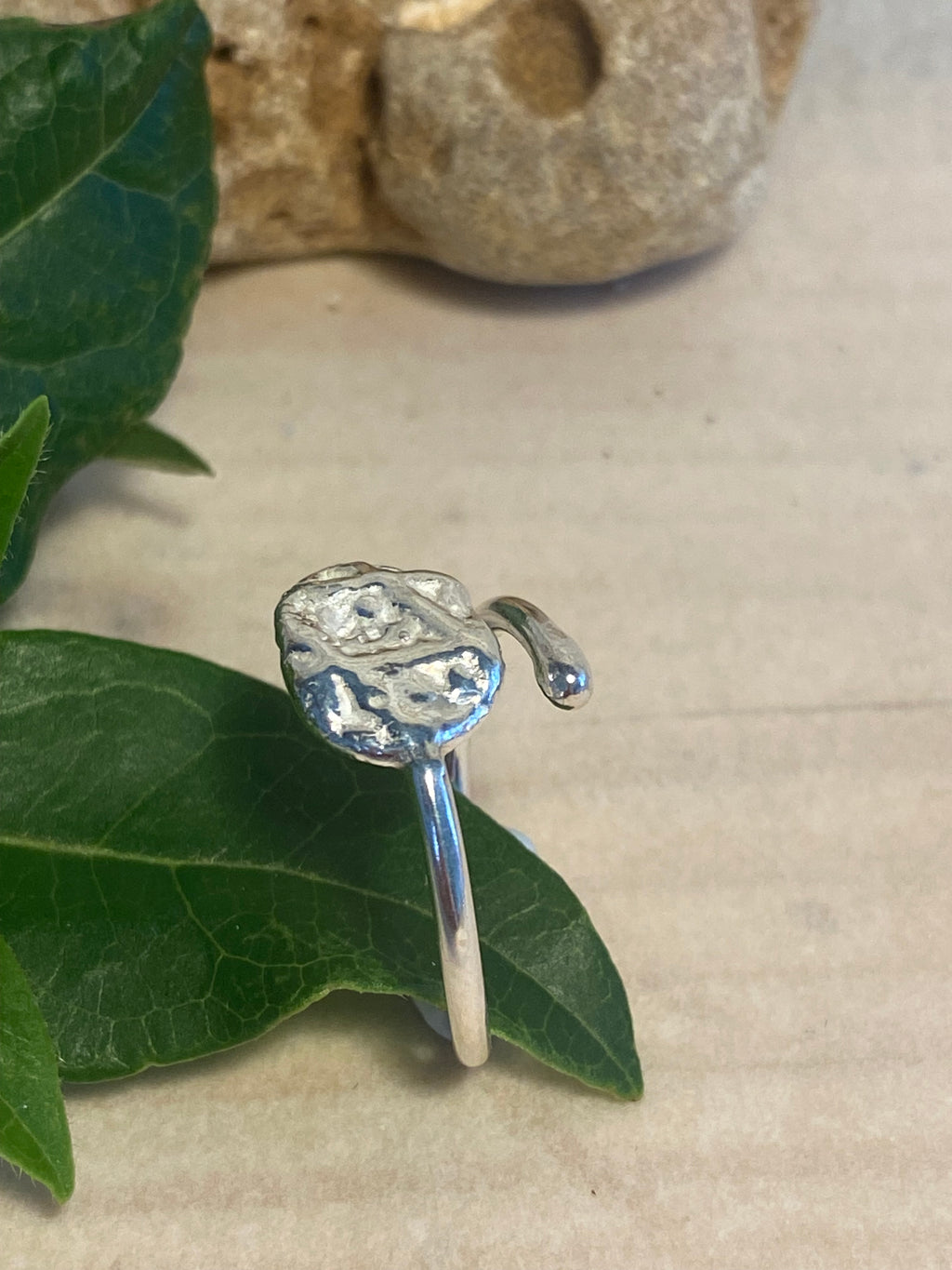 Adjustable Impressions Sterling Silver Ring