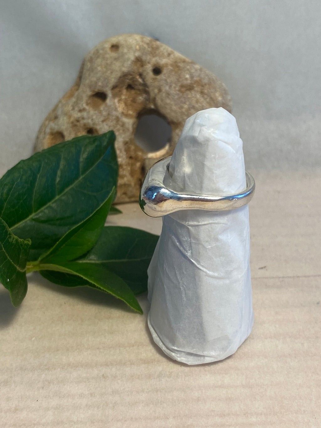 Tapered Sculptural Sterling Silver Ring
