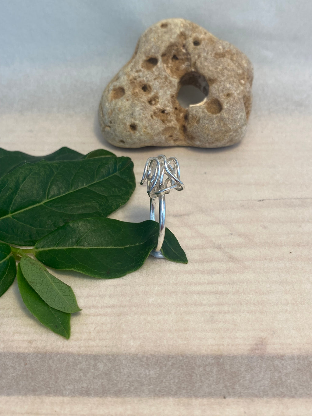 Tangled Wire Ball Sterling Silver Ring