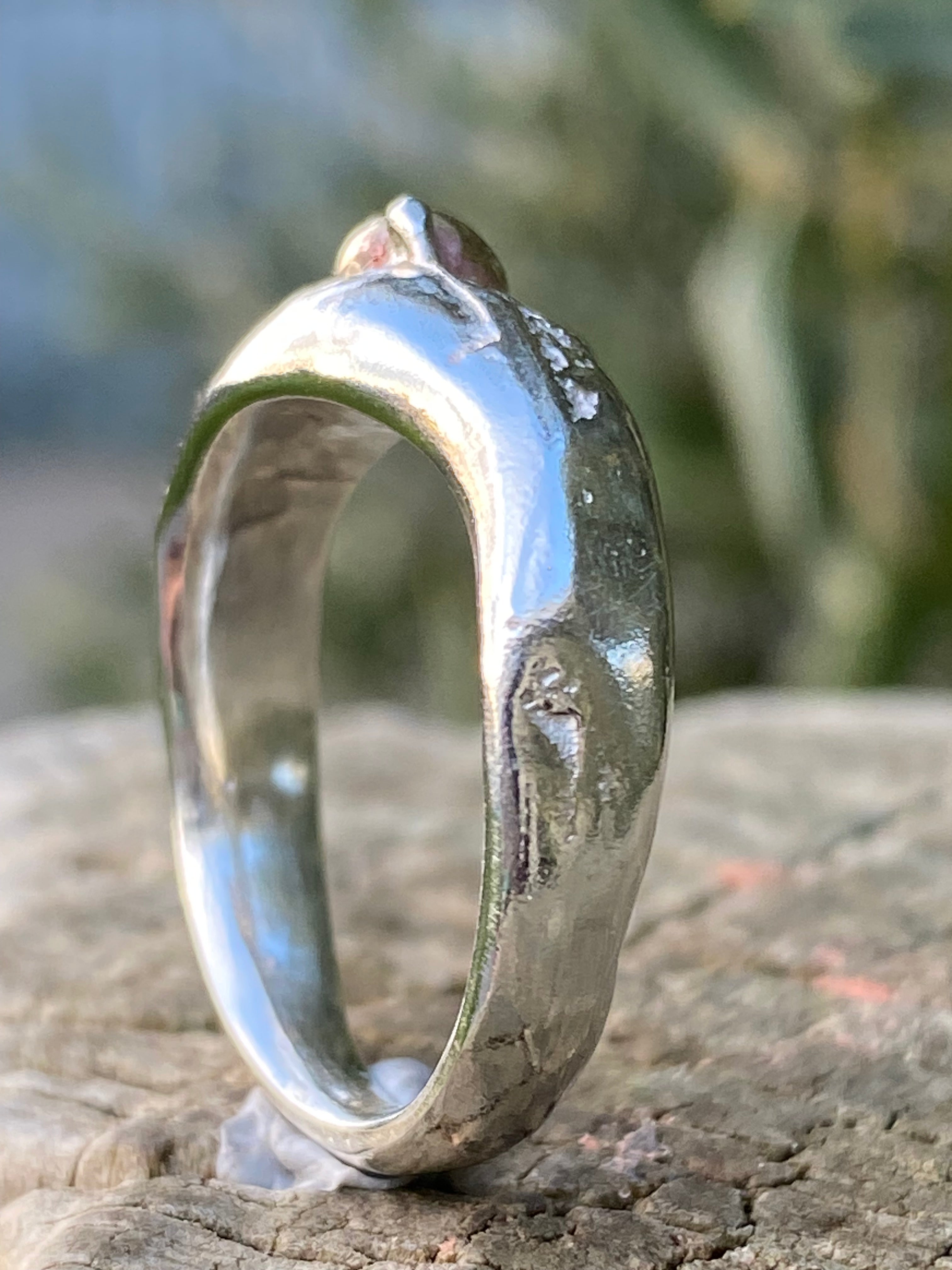 Sterling Silver Brass Seed Ring | Size N | One of a Kind
