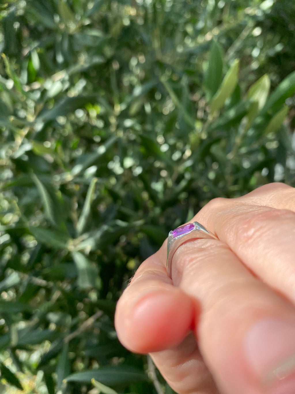 Delicate Signet Alexandrite Sterling Silver Ring