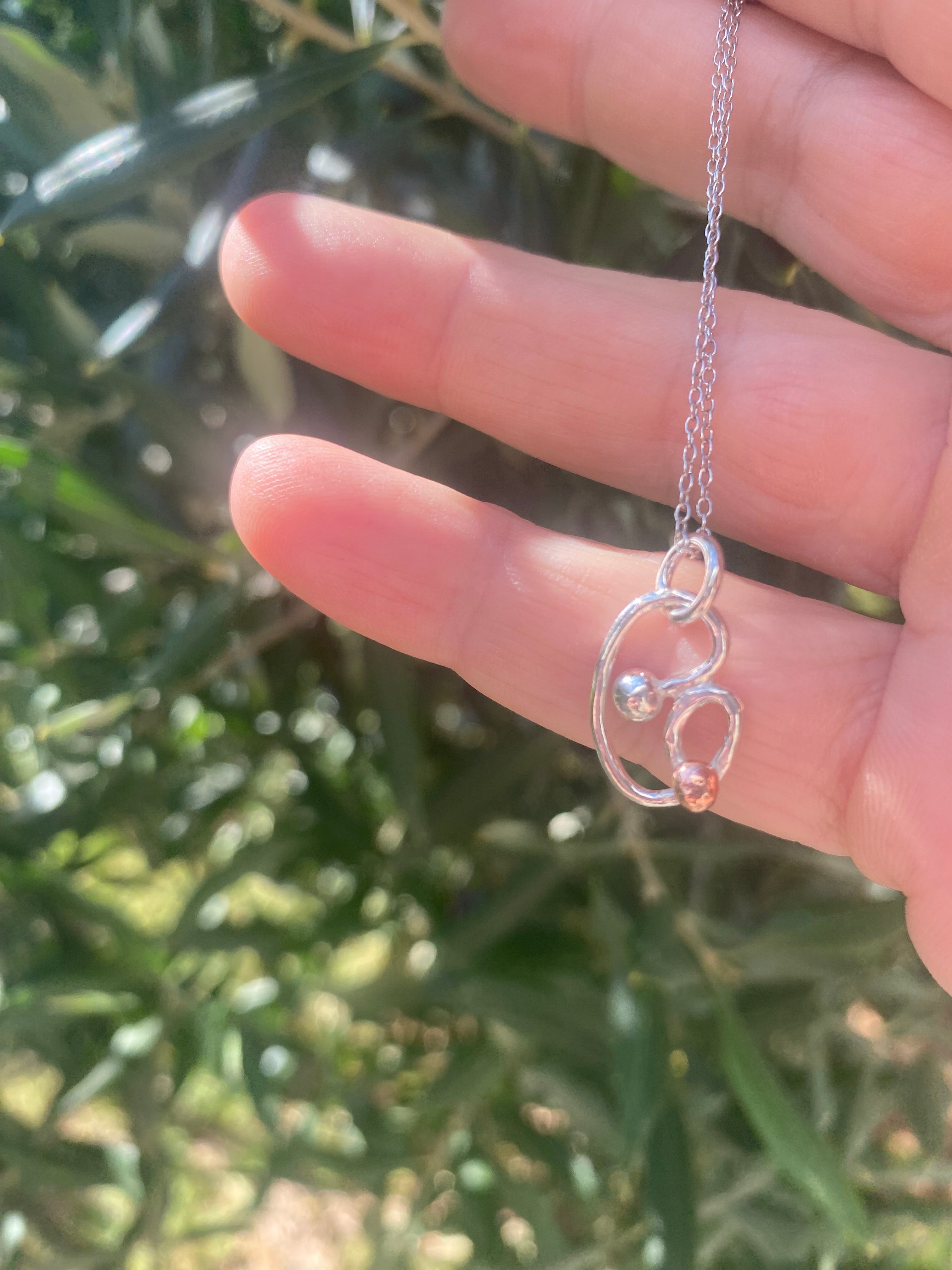 Silver & Copper Heart Pendant