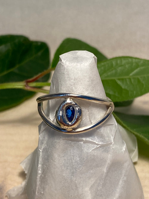 Blue Spinel and Sterling Silver ring