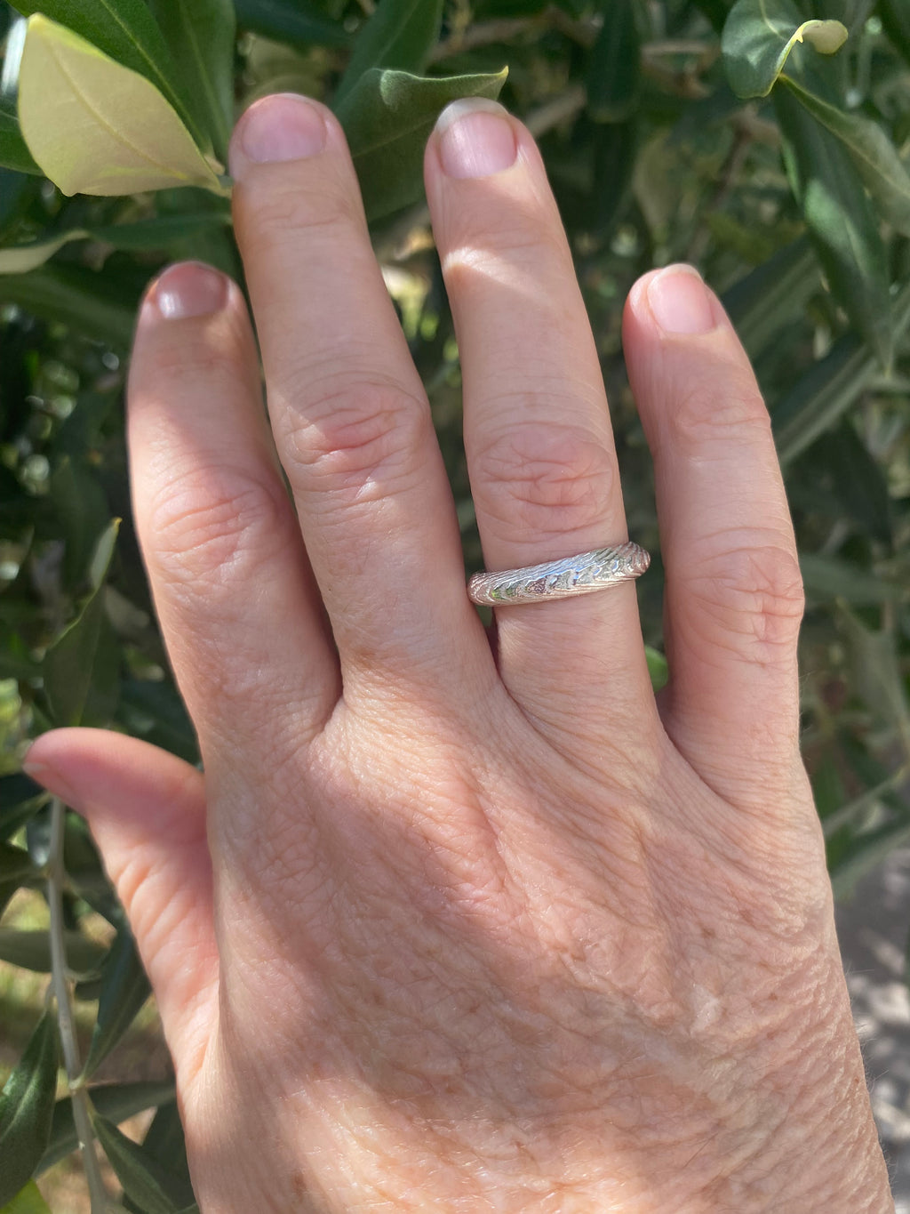 Cuttlefish Cast Adjustable Sterling Silver Ring