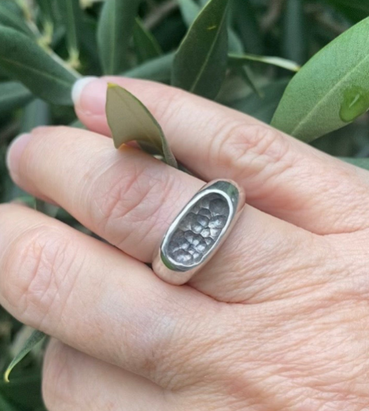 Sterling Silver Pod Ring Size P1/2