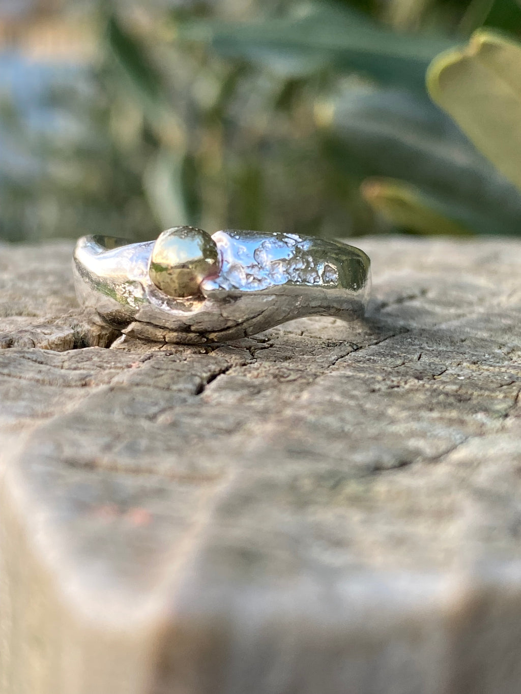 Sterling Silver Brass Seed Ring | Size N | One of a Kind