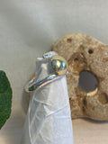 Organic Form Adjustable Silver & Brass Dome Ring