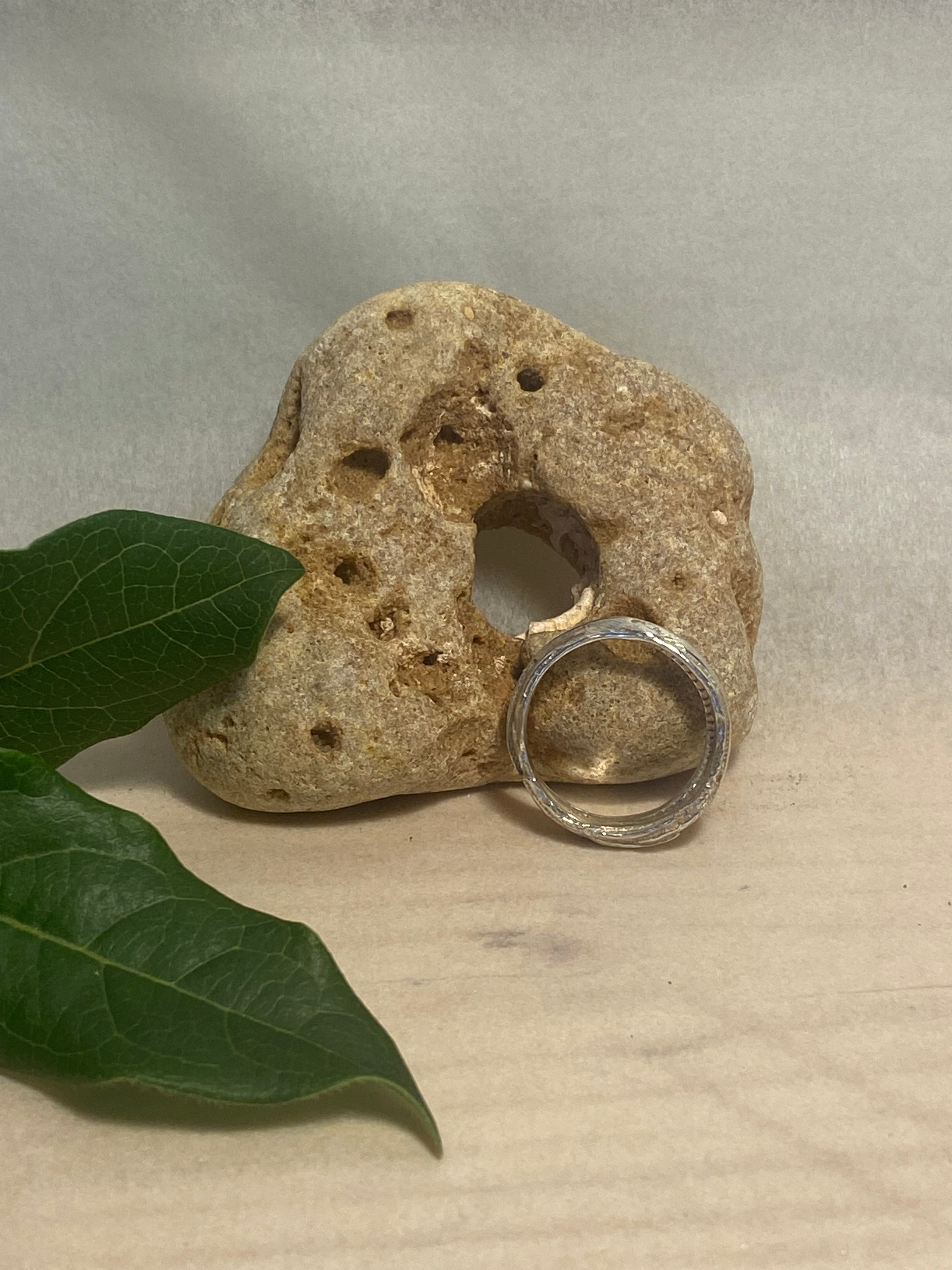 Molten Cuttlefish Cast Sterling Silver Ring