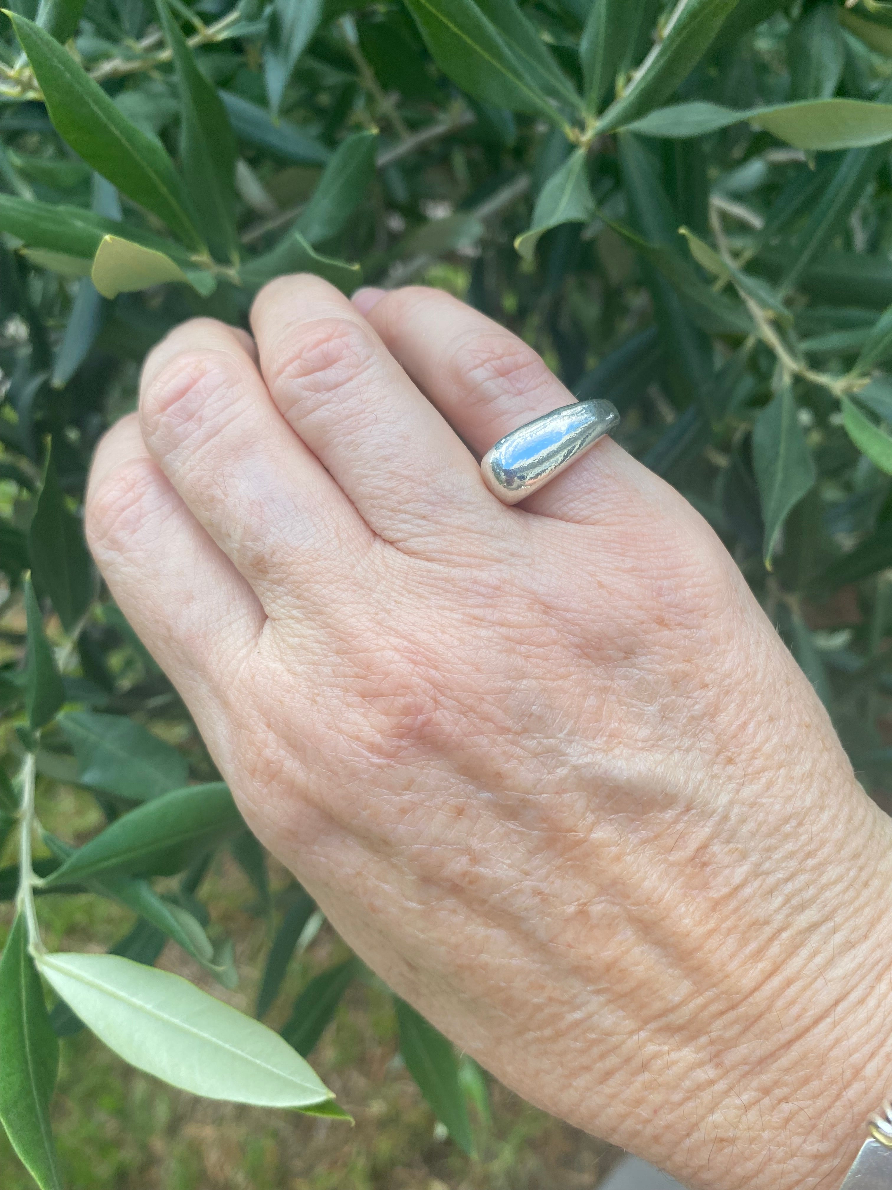 Tapered Sculptural Sterling Silver Ring