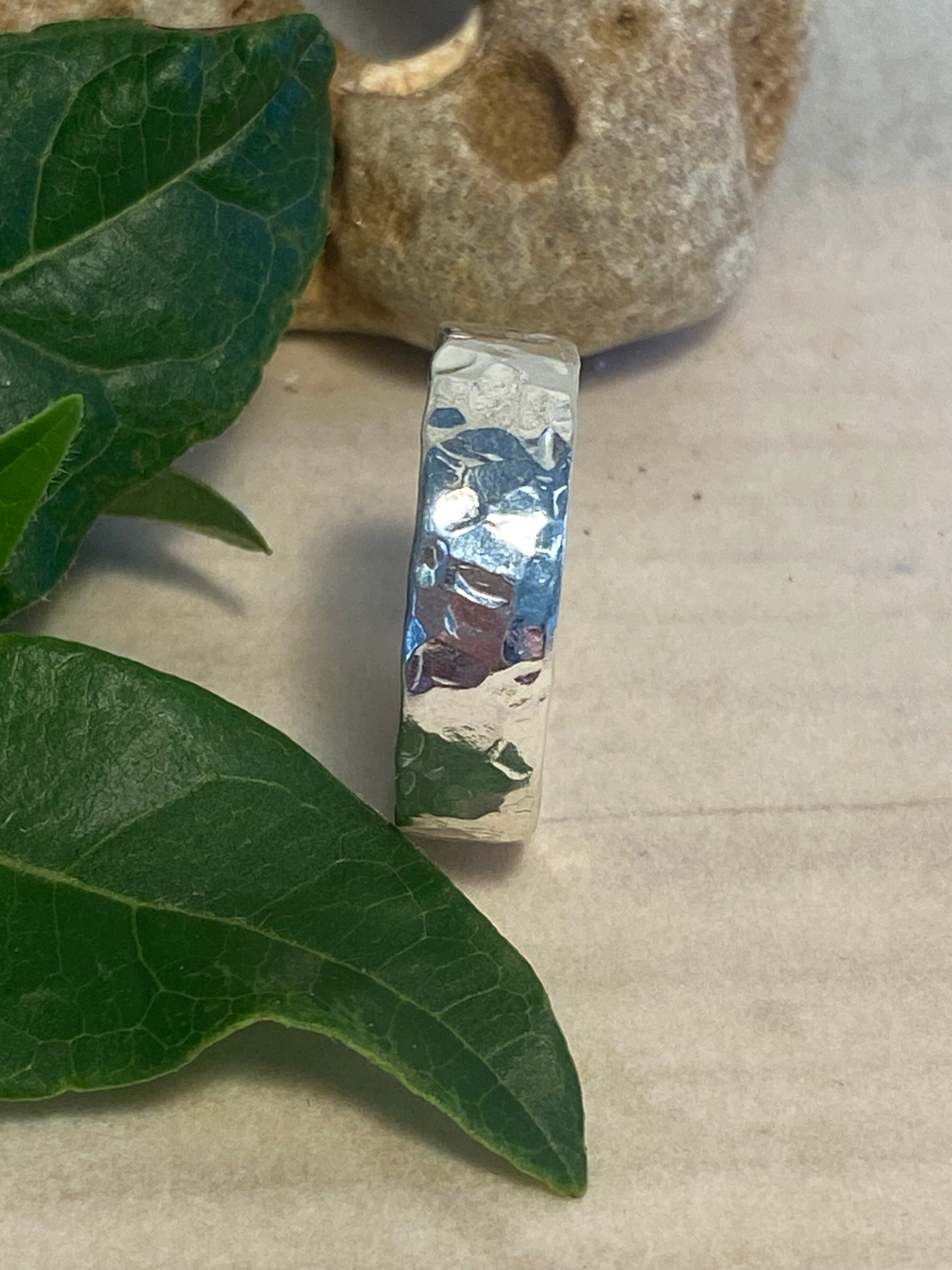 Hammered Sterling Silver Band Ring