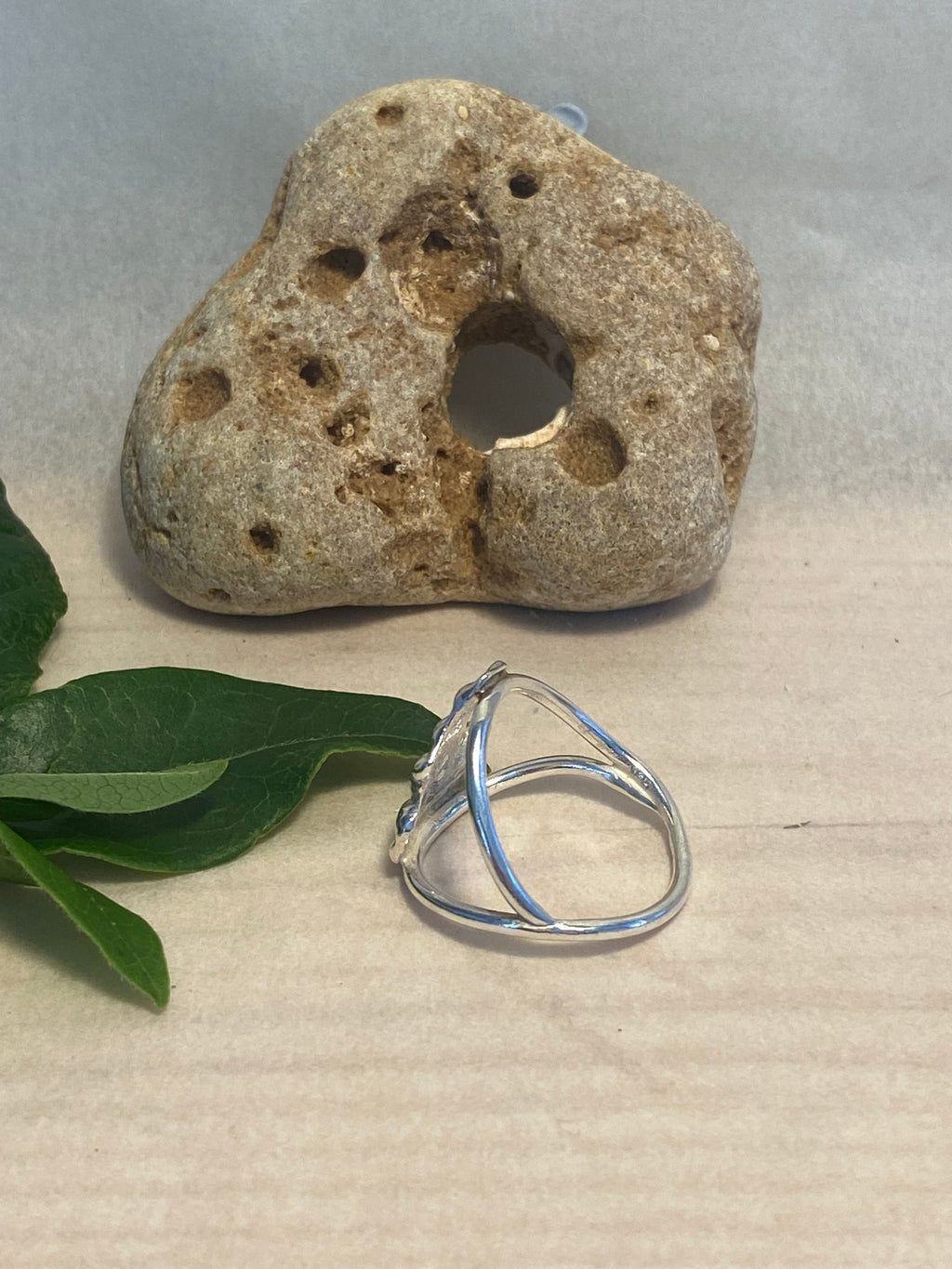 Coral Impressions Double Band Sterling Silver Ring