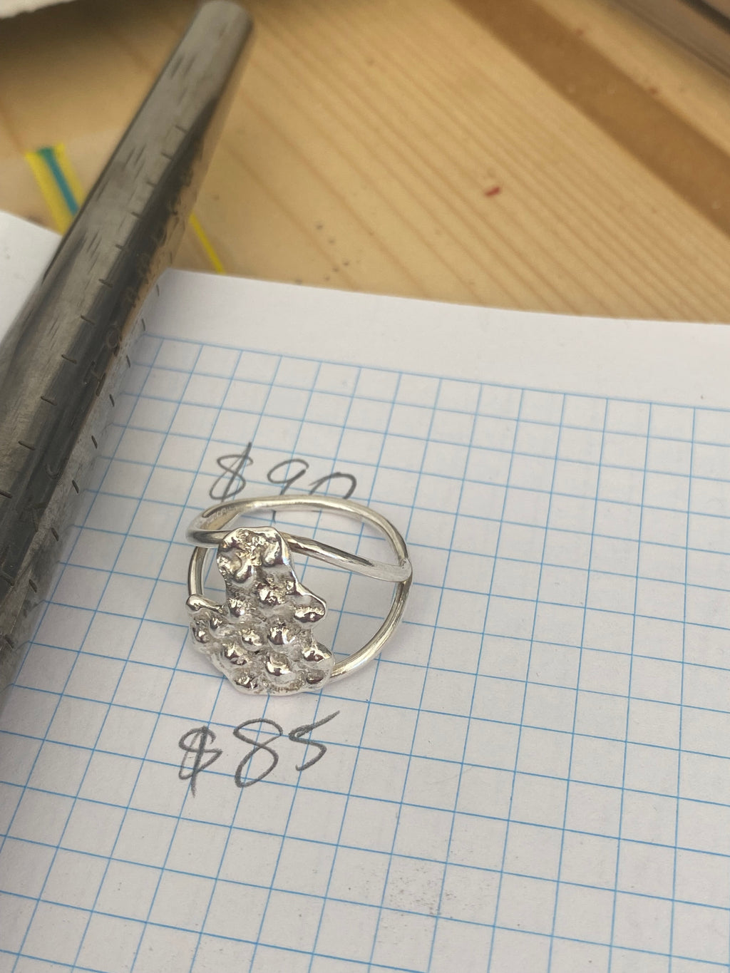 Coral Impressions Double Band Sterling Silver Ring