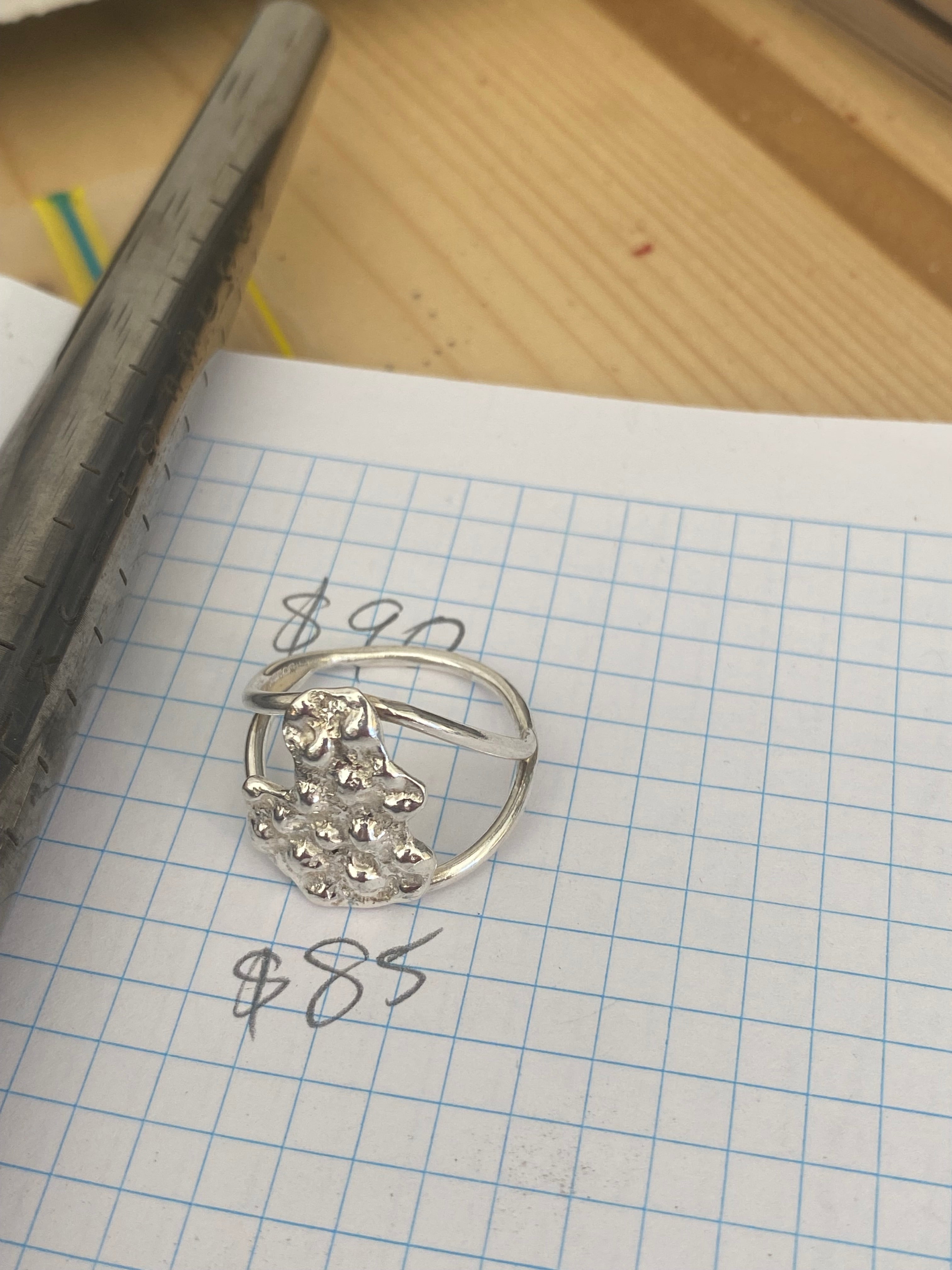 Coral Impressions Double Band Sterling Silver Ring