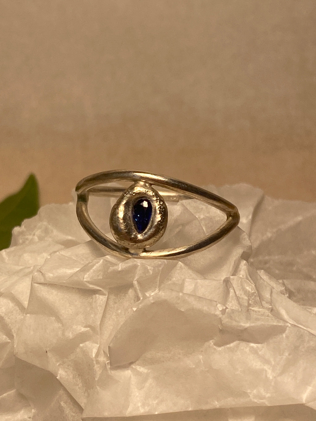 Blue Spinel and Sterling Silver ring