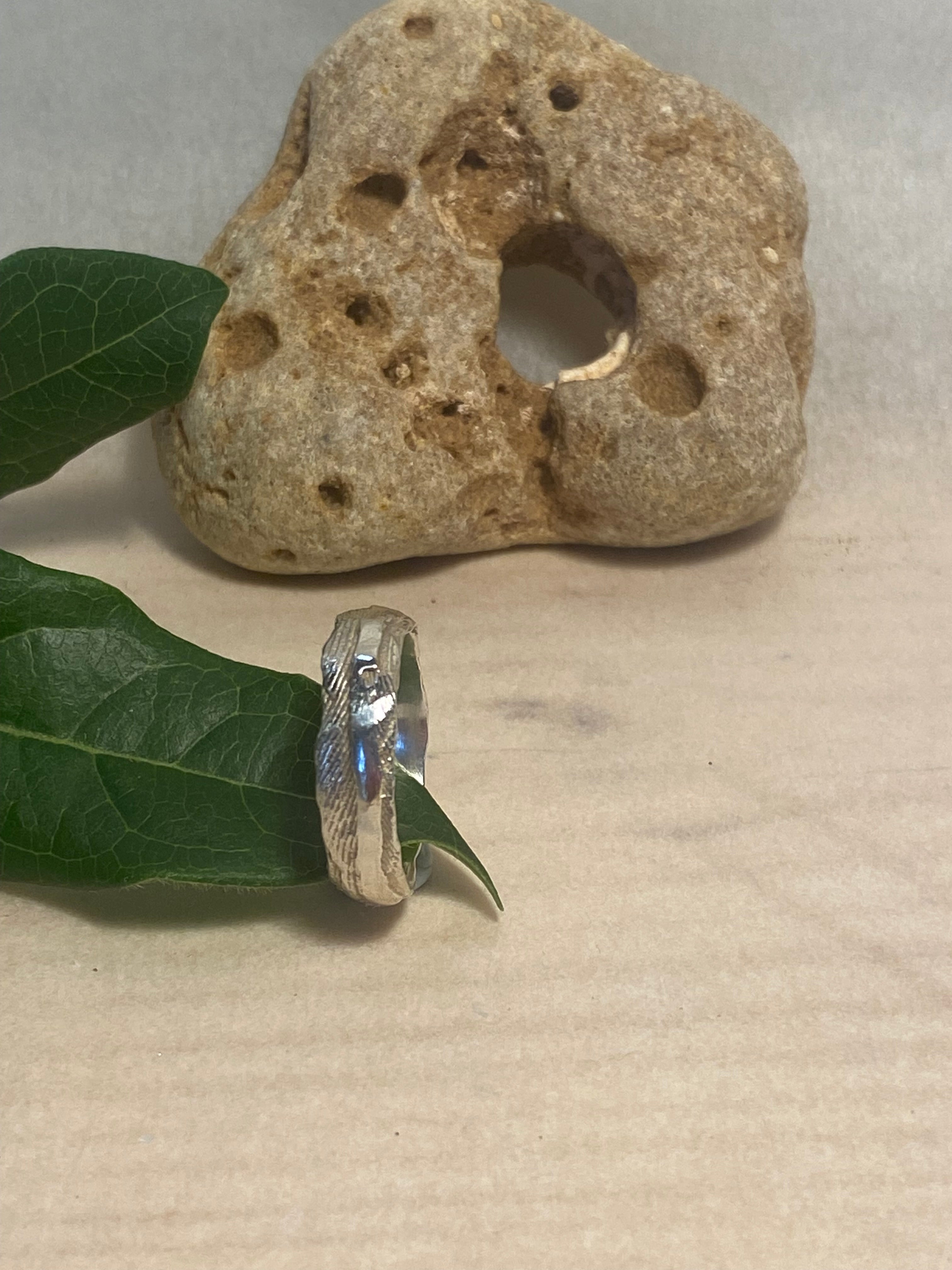 Molten Cuttlefish Cast Sterling Silver Ring