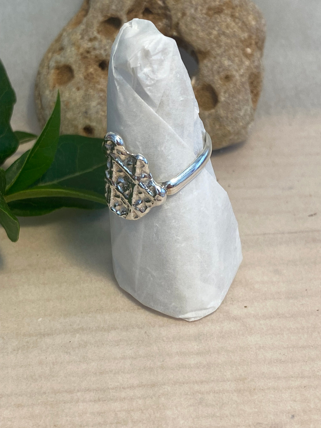 Offset Impressions Sterling Silver Ring