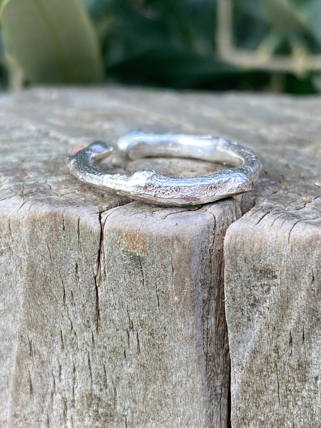 Sterling Silver Olive Branch Ring | Size O | Open Design