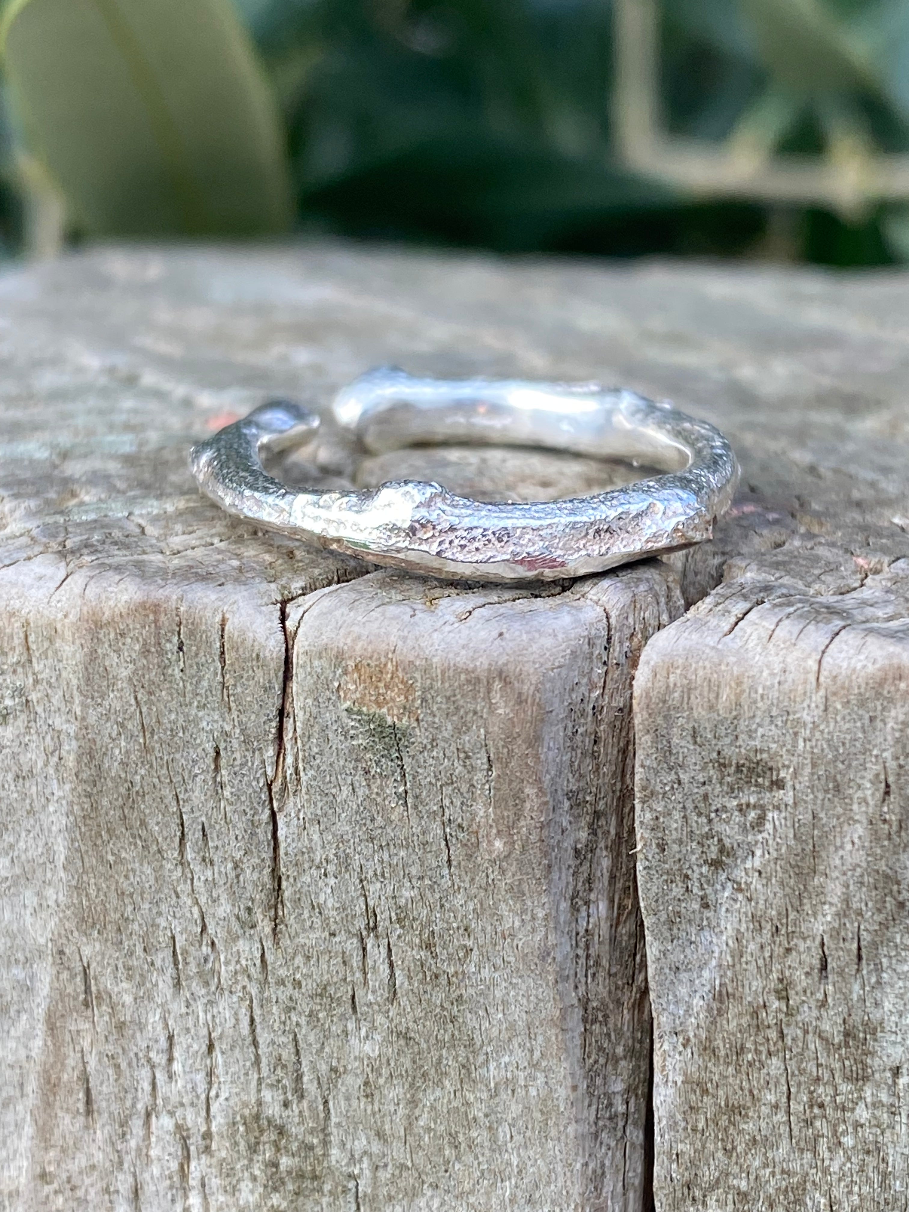 Sterling Silver Olive Branch Ring | Size O | Open Design