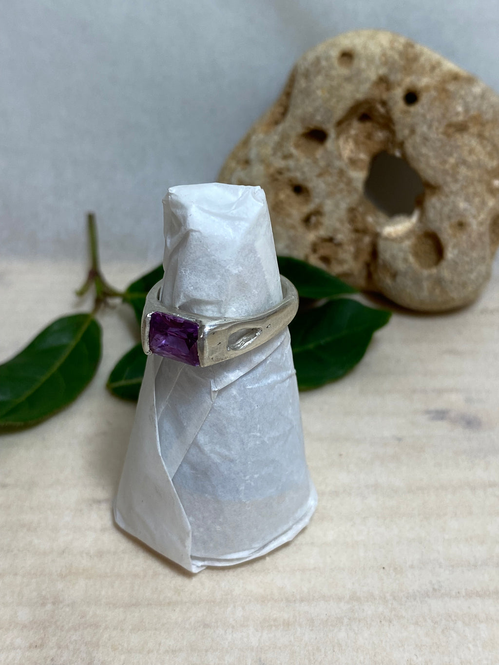 Delicate Signet Alexandrite Sterling Silver Ring
