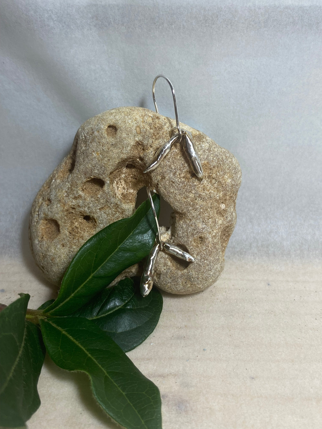 Tide Dangle Earrings - Water Cast Sterling Silver