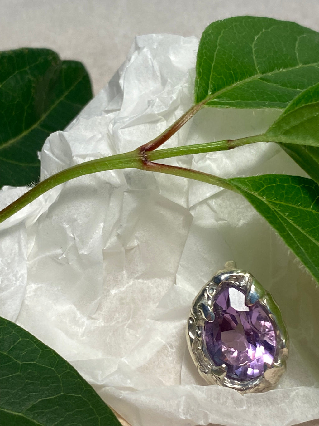 Amethyst and Silver Pendant