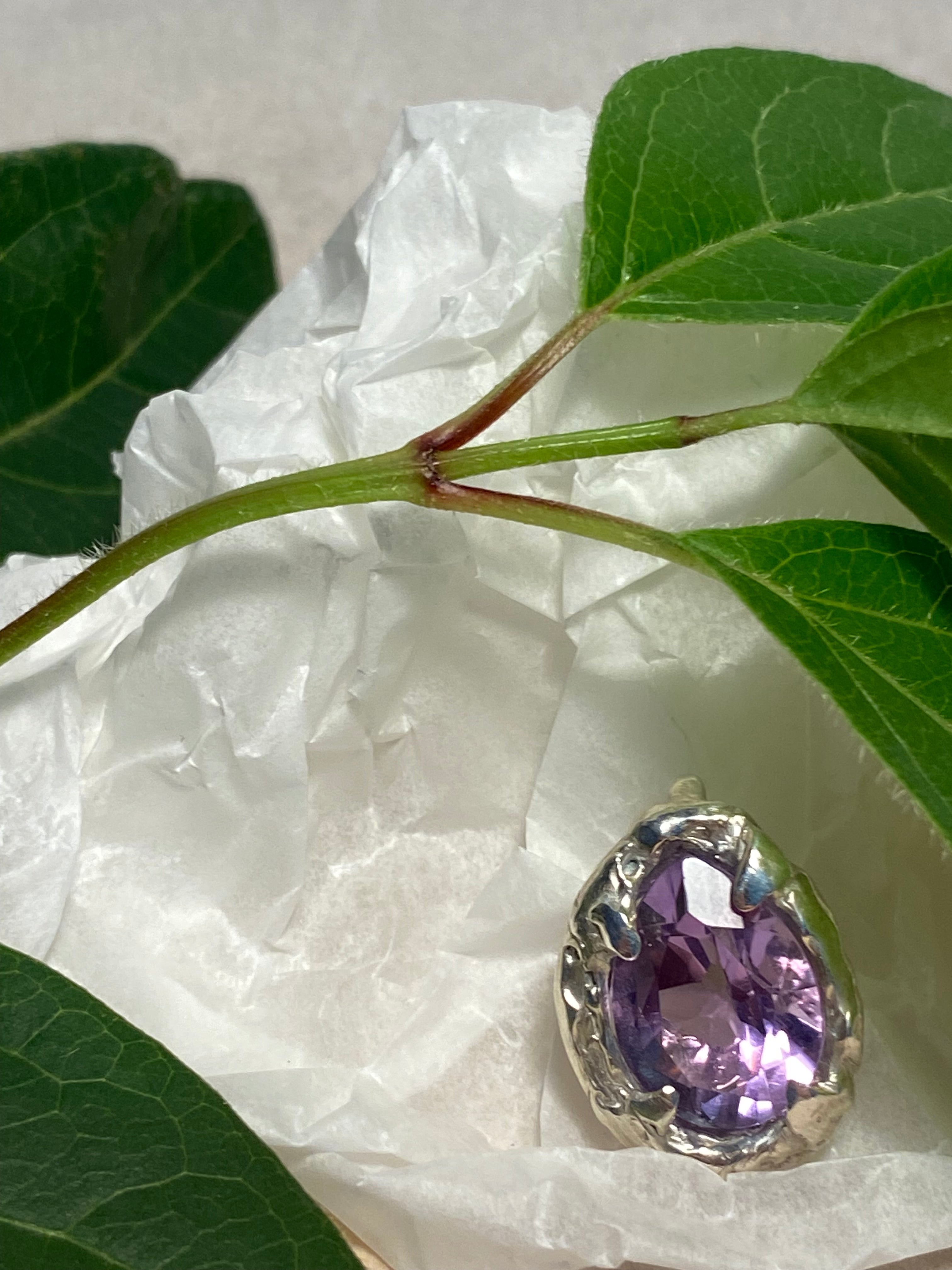 Amethyst and Silver Pendant