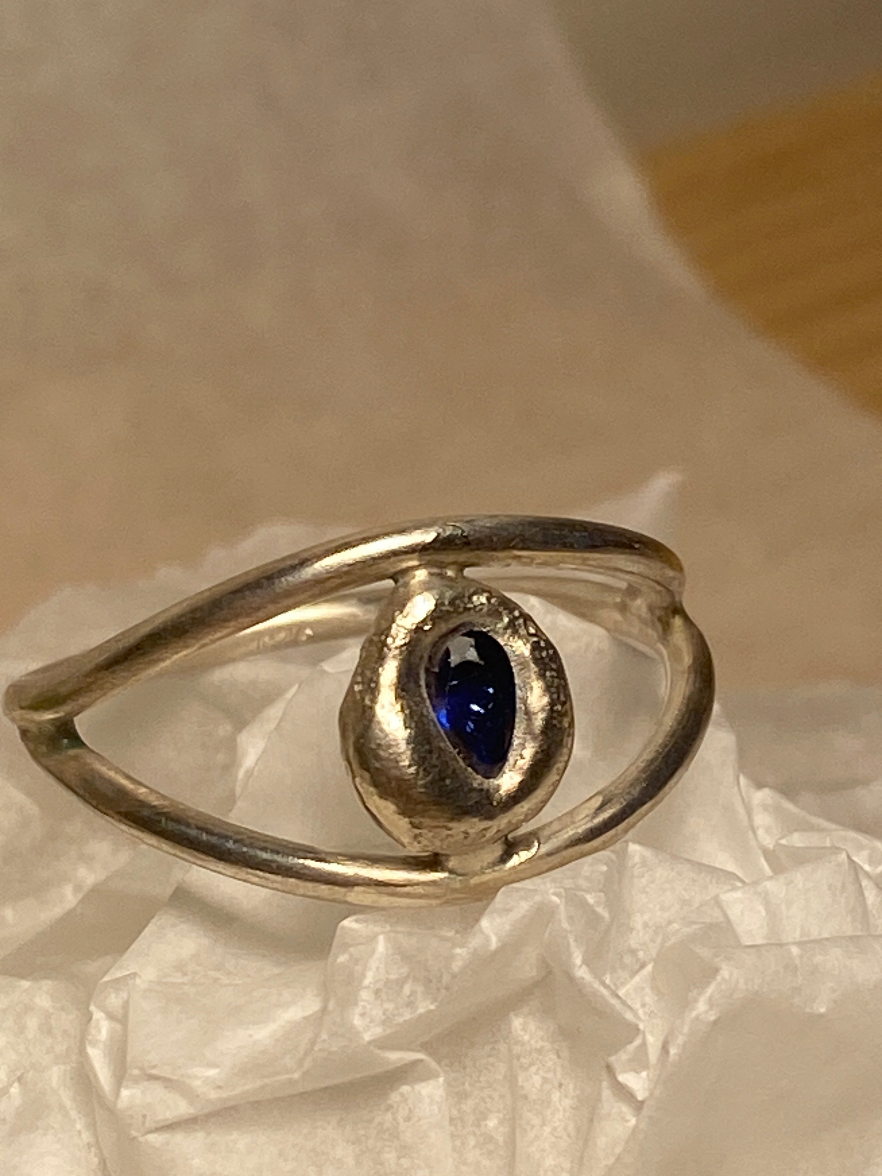 Blue Spinel and Sterling Silver ring