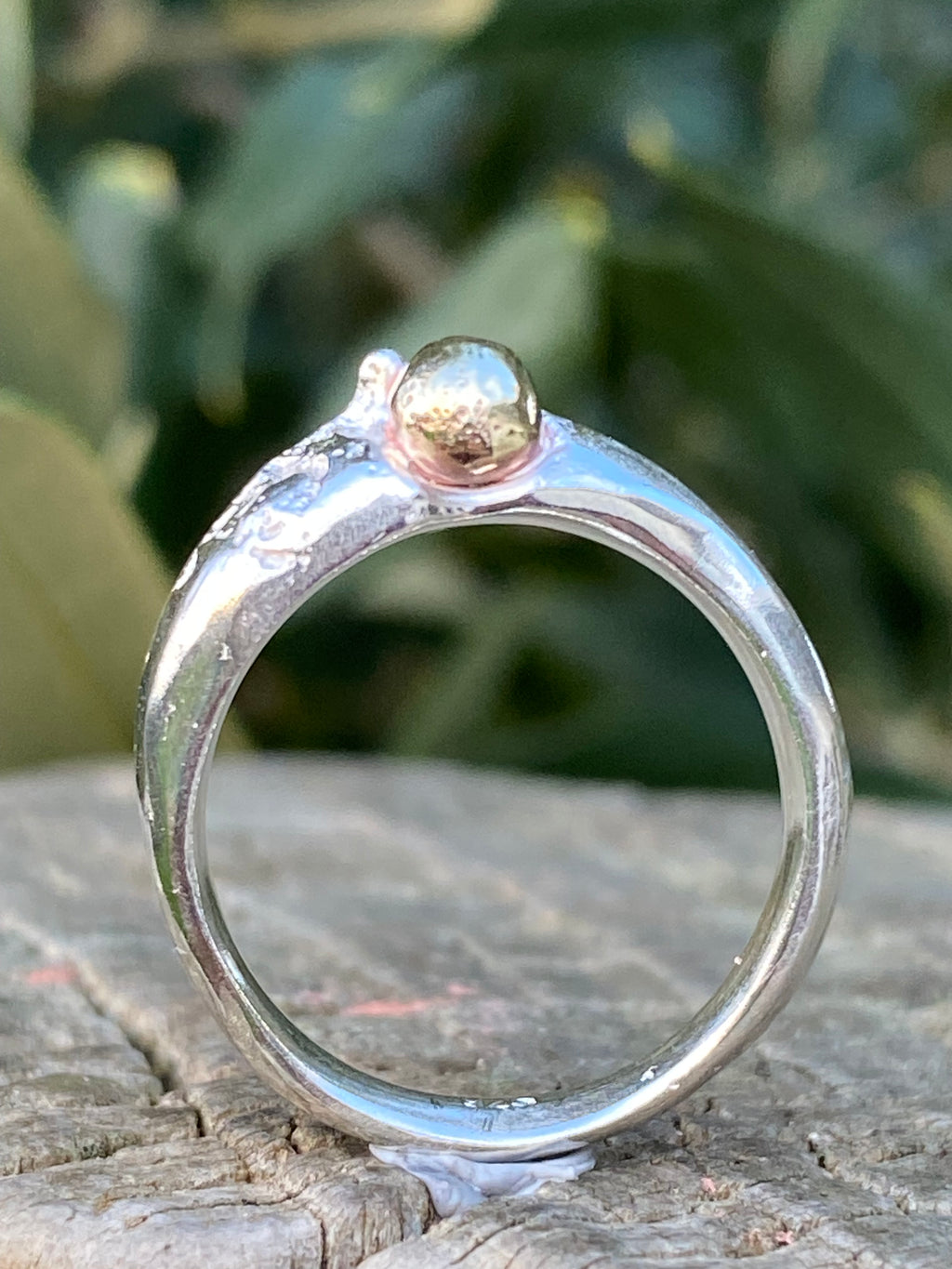 Sterling Silver Brass Seed Ring | Size N | One of a Kind