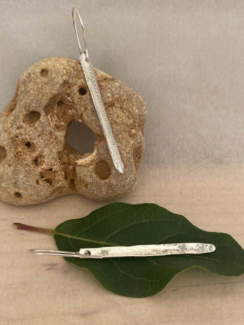 Cuttlefish Cast Sterling Silver Drop Earrings