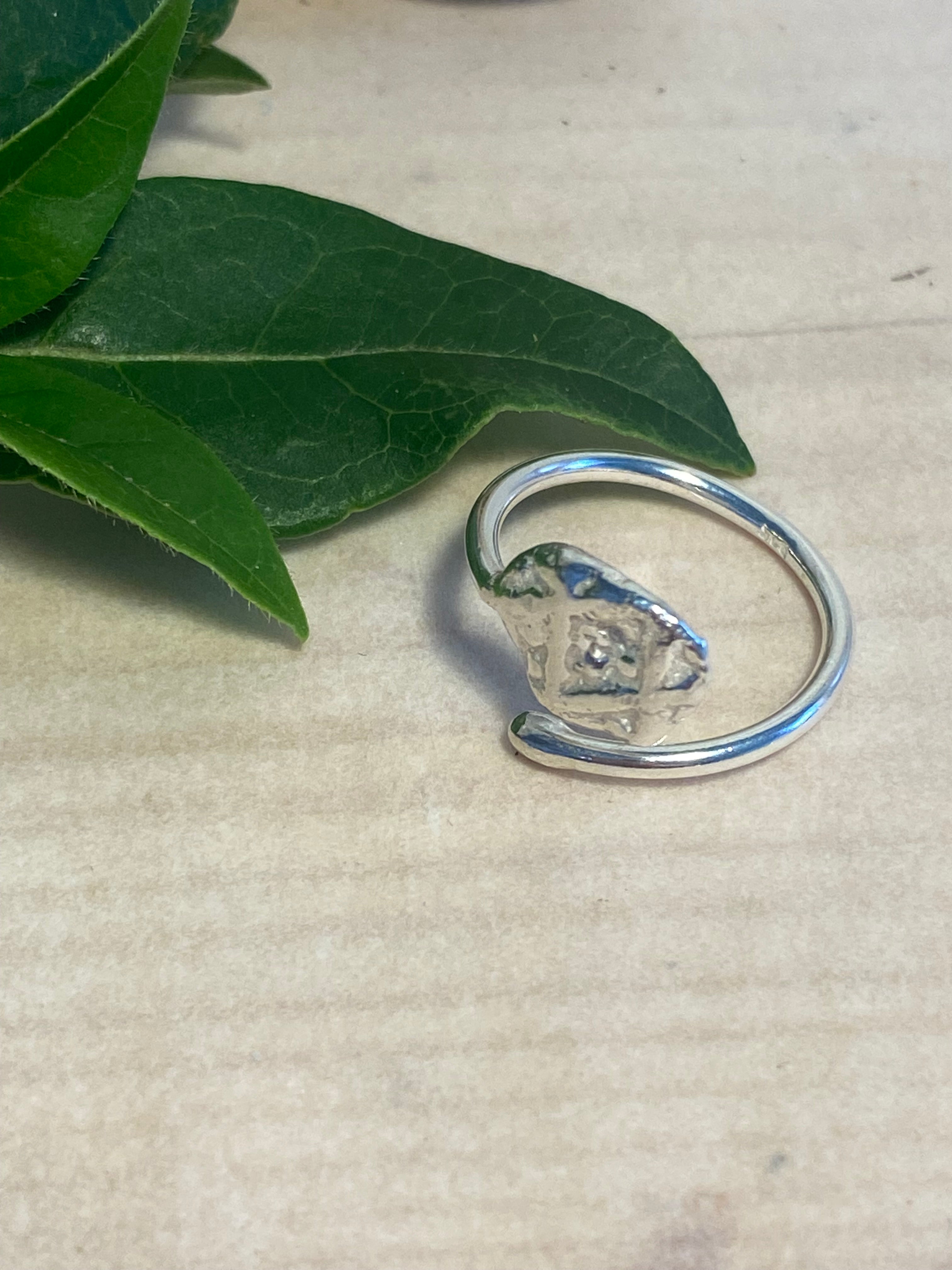 Adjustable Impressions Sterling Silver Ring