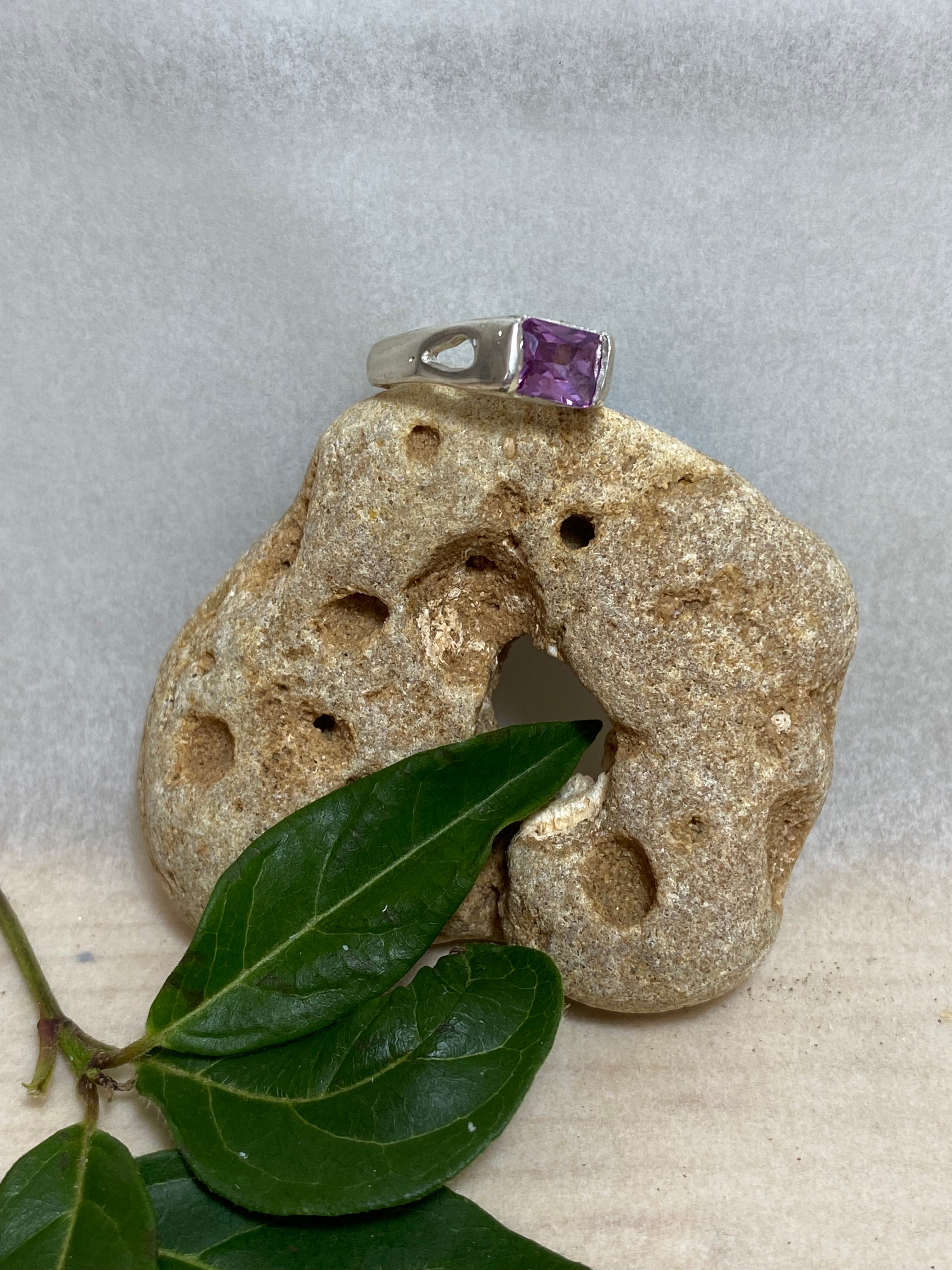 Delicate Signet Alexandrite Sterling Silver Ring