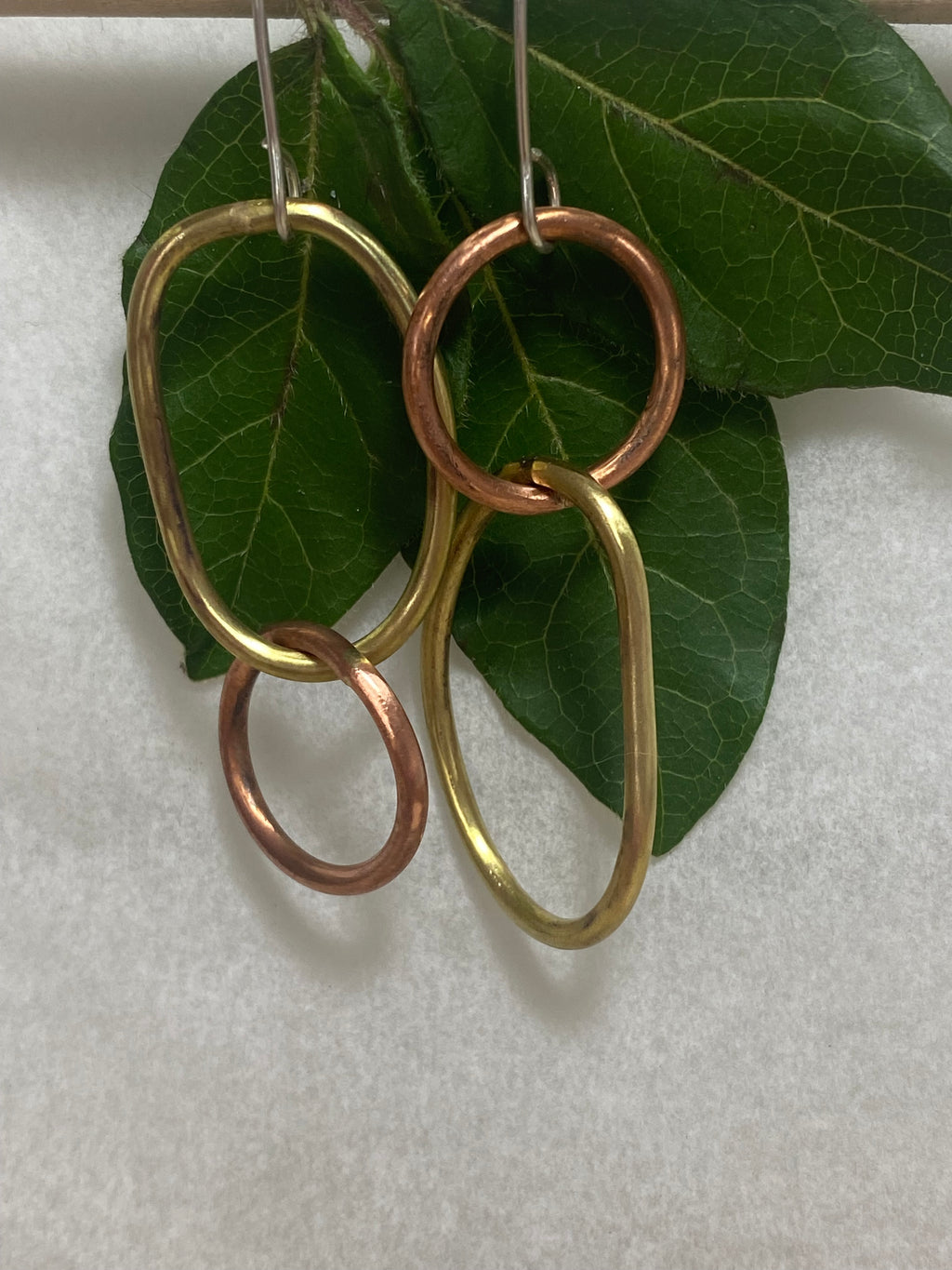 Mixed Metal Organic Link Earrings