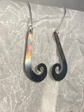 Flame-Painted Titanium Drop Earrings — Sterling Silver Hooks