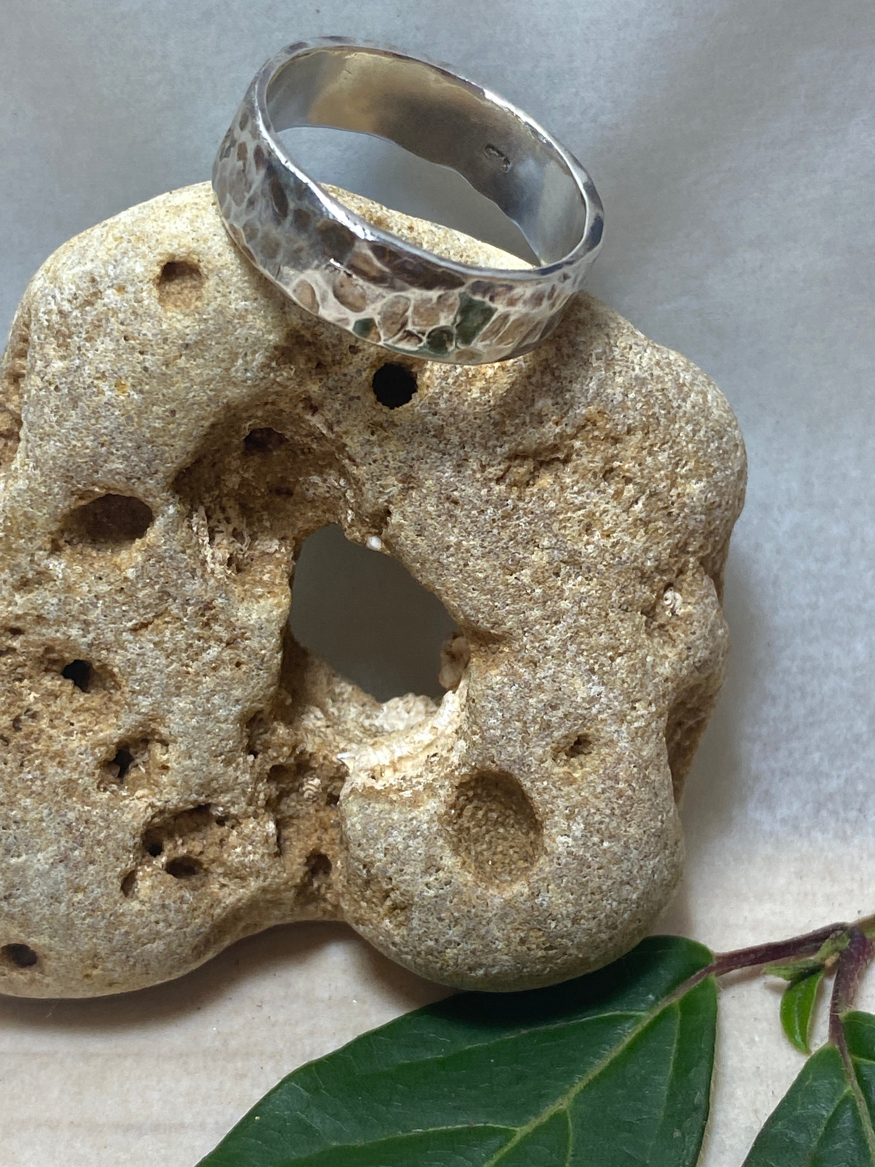 Hammered Sterling Silver Band Ring