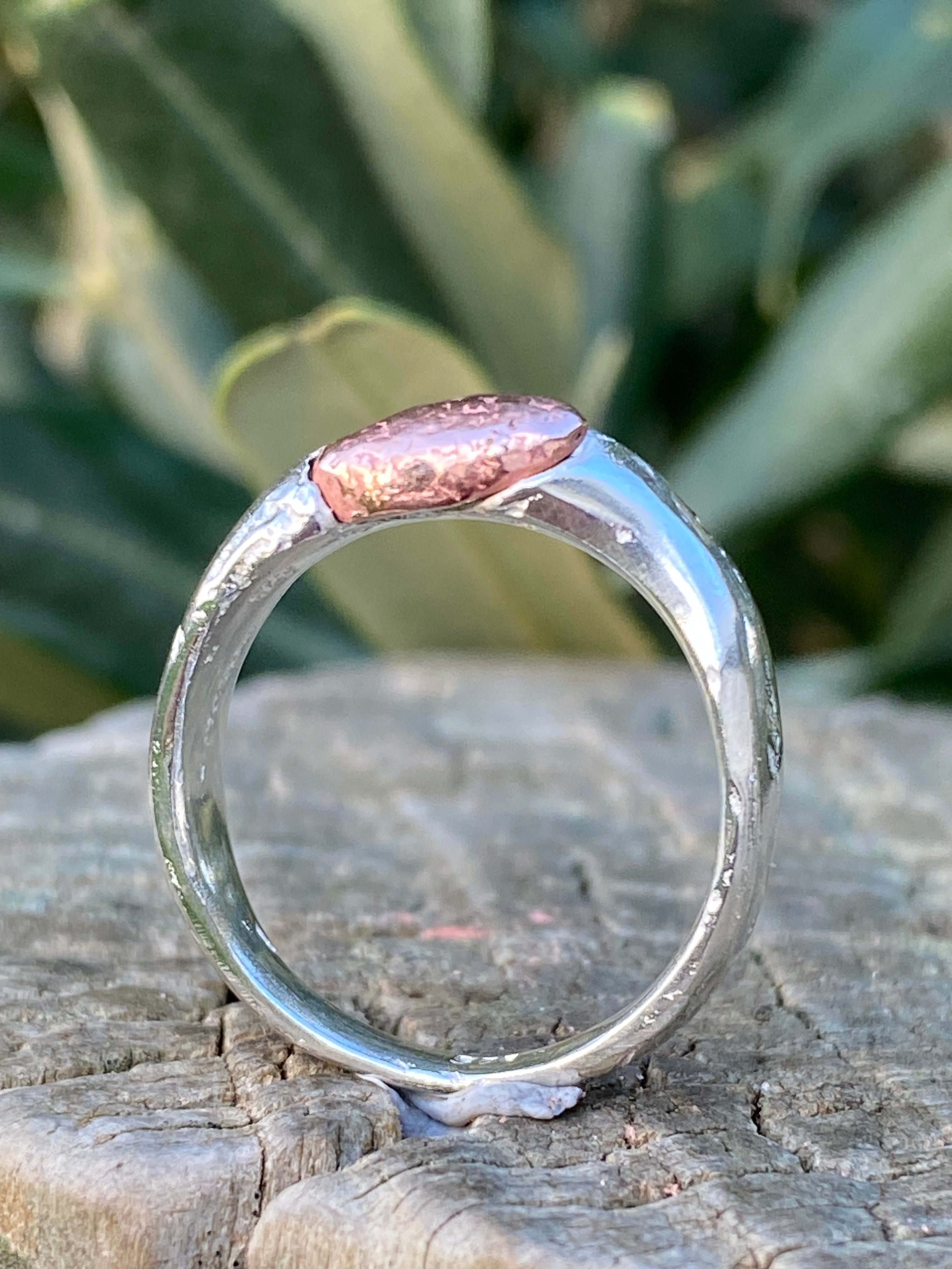 Sterling Silver & Copper Seed Ring | Size P½ | One of a Kind