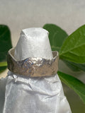 Reticulated wide band sterling silver ring