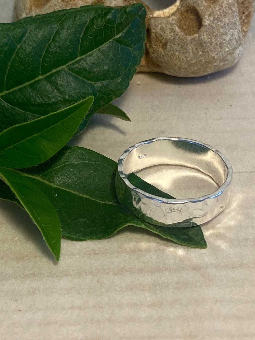 Hammered Sterling Silver Band Ring