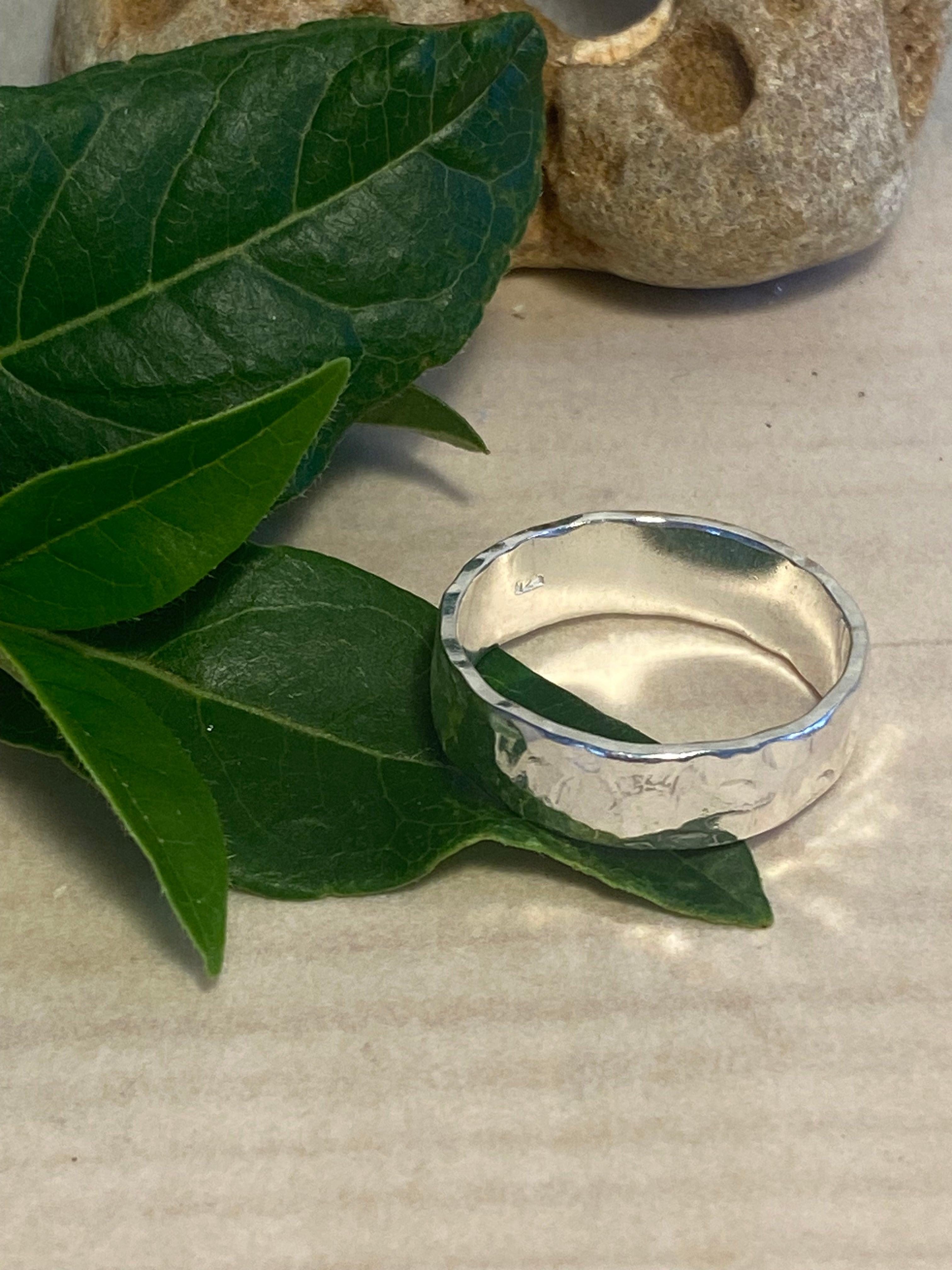 Hammered Sterling Silver Band Ring
