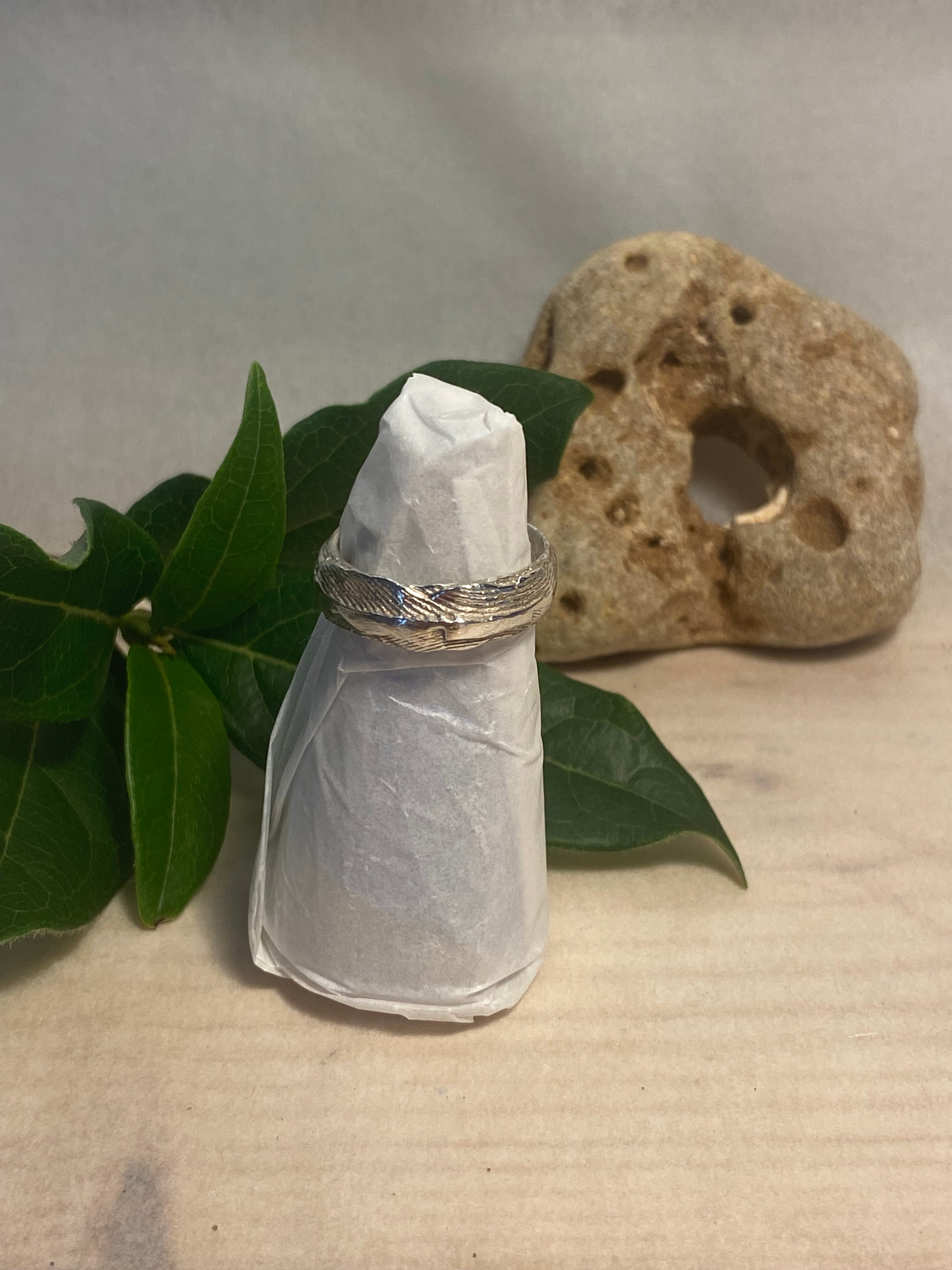 Molten Cuttlefish Cast Sterling Silver Ring