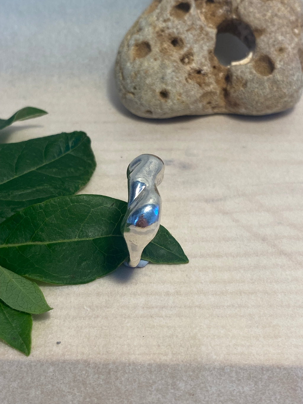 Wave Wax Carved Sterling Silver Statement Ring