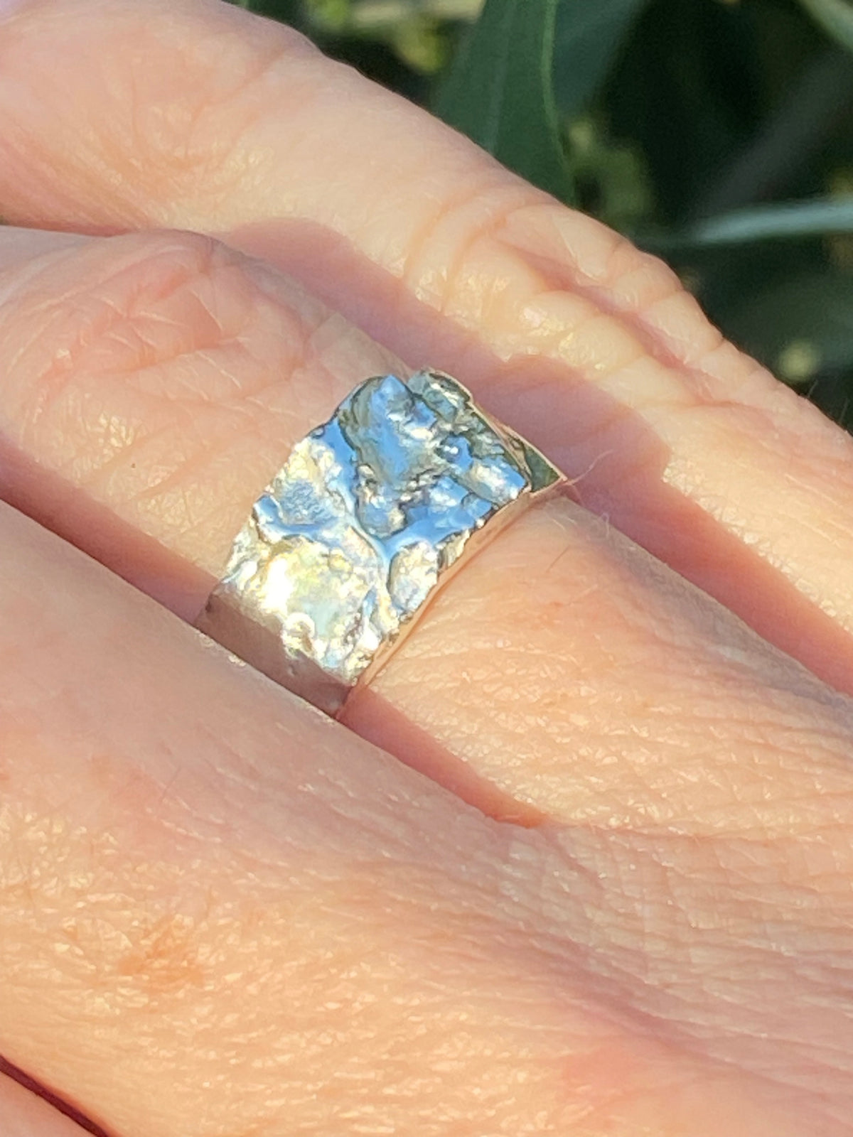 Almond Kernel Ring, Sterling Silver, Size P