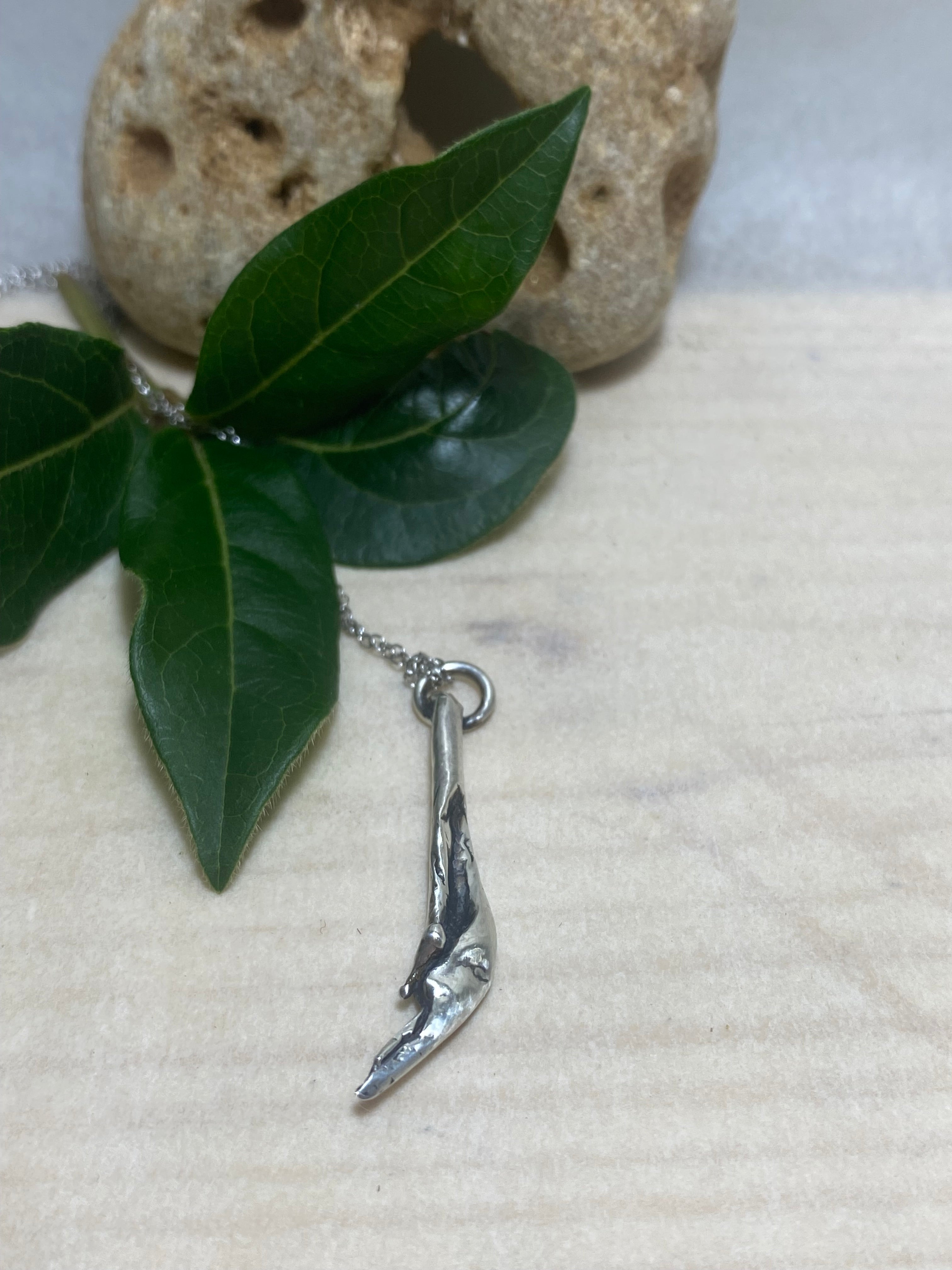 Tide Pendant -Water Cast Sterling Silver Pendant