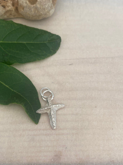 Cuttlefish Cast Silver Cross Pendant