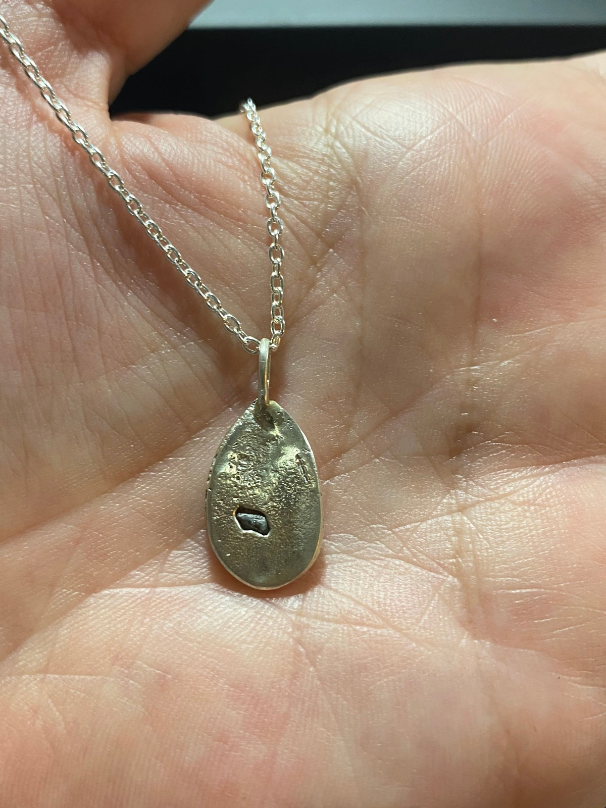 Green Sapphire Rockpool Pendant — Sterling Silver and uncut Australian Sapphire