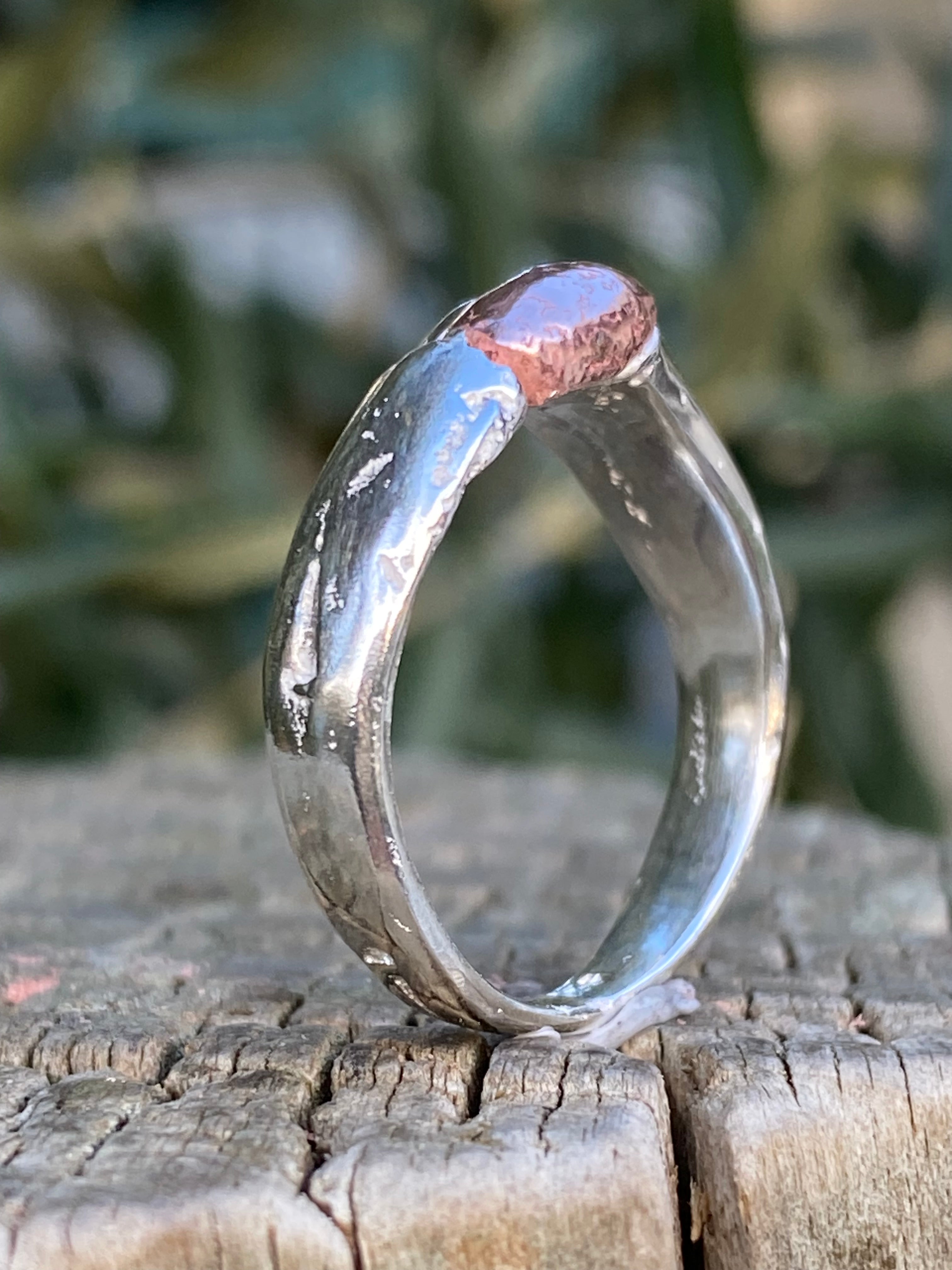 Sterling Silver & Copper Seed Ring | Size P½ | One of a Kind
