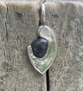Raw Australian Sapphire Crescent Pendant Sterling Silver